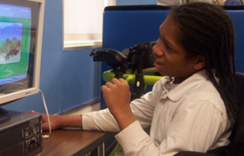 girl using computer
